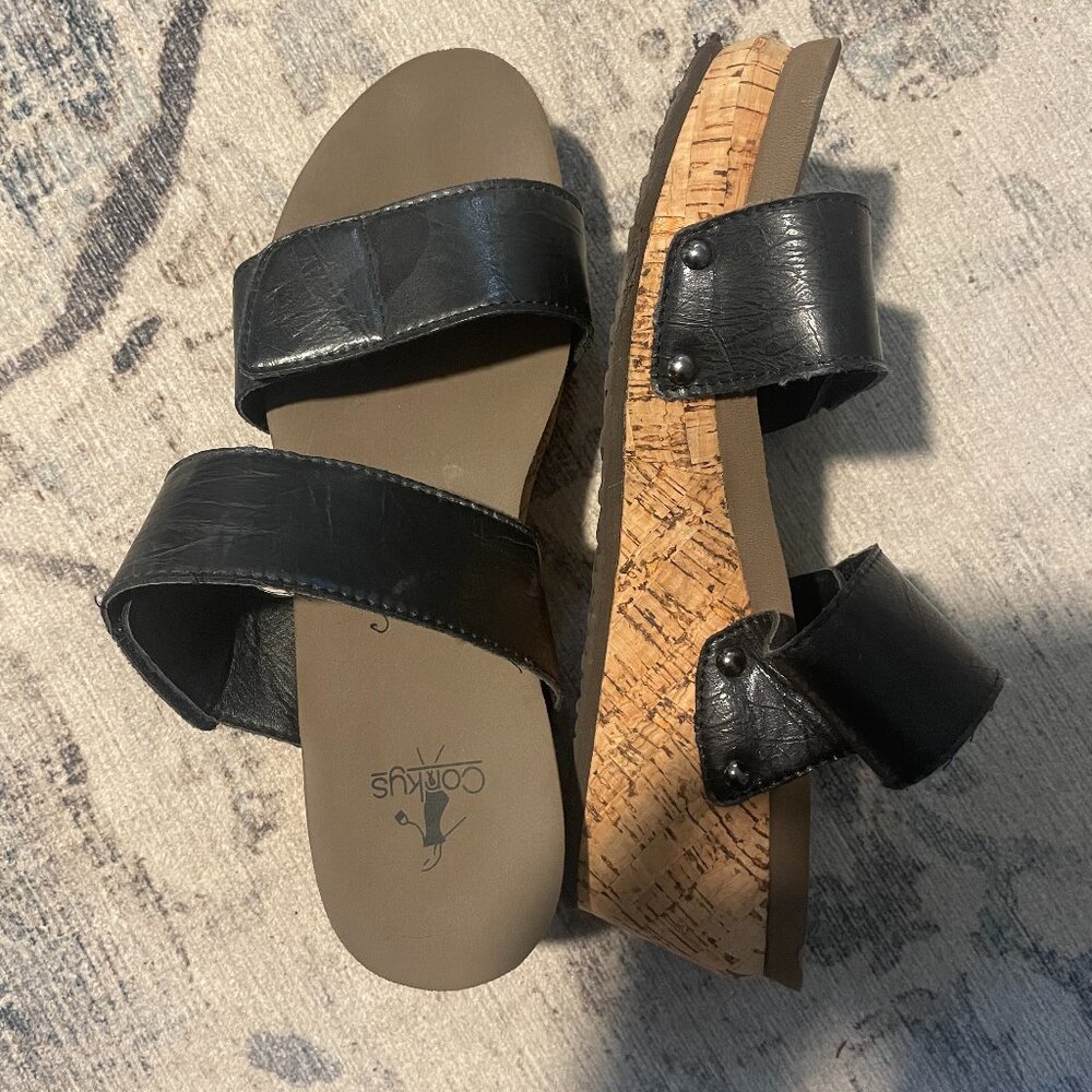 Women Corkys Wedge Black Size 8